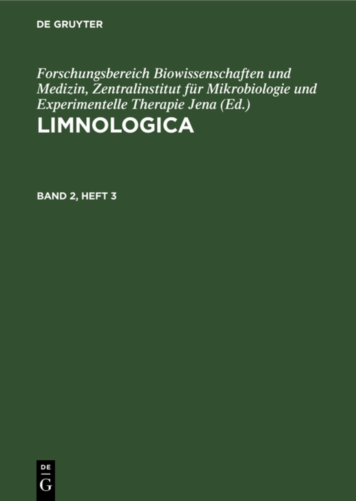 Limnologica. Band 2, Heft 3